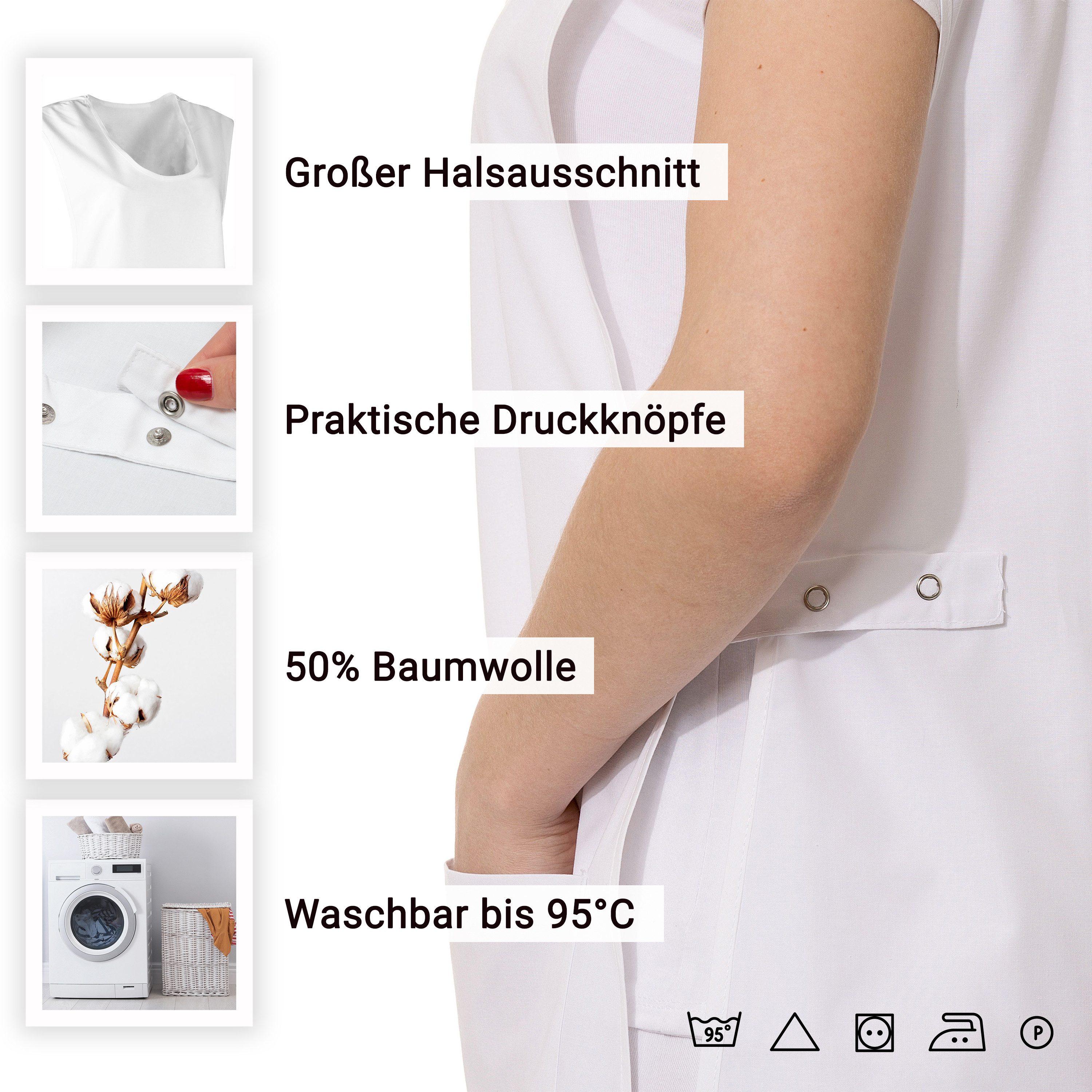ZOLLNER Kittelschürze, Beidseitig mit Druckknöpfen, mit günstig online kaufen