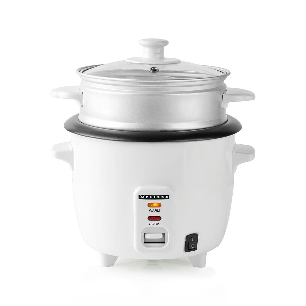 MELISSA Reiskocher 16280022, 300 W, Antihaftbeschichtung, Dampfgareinsatz, Warmhaltefunktion