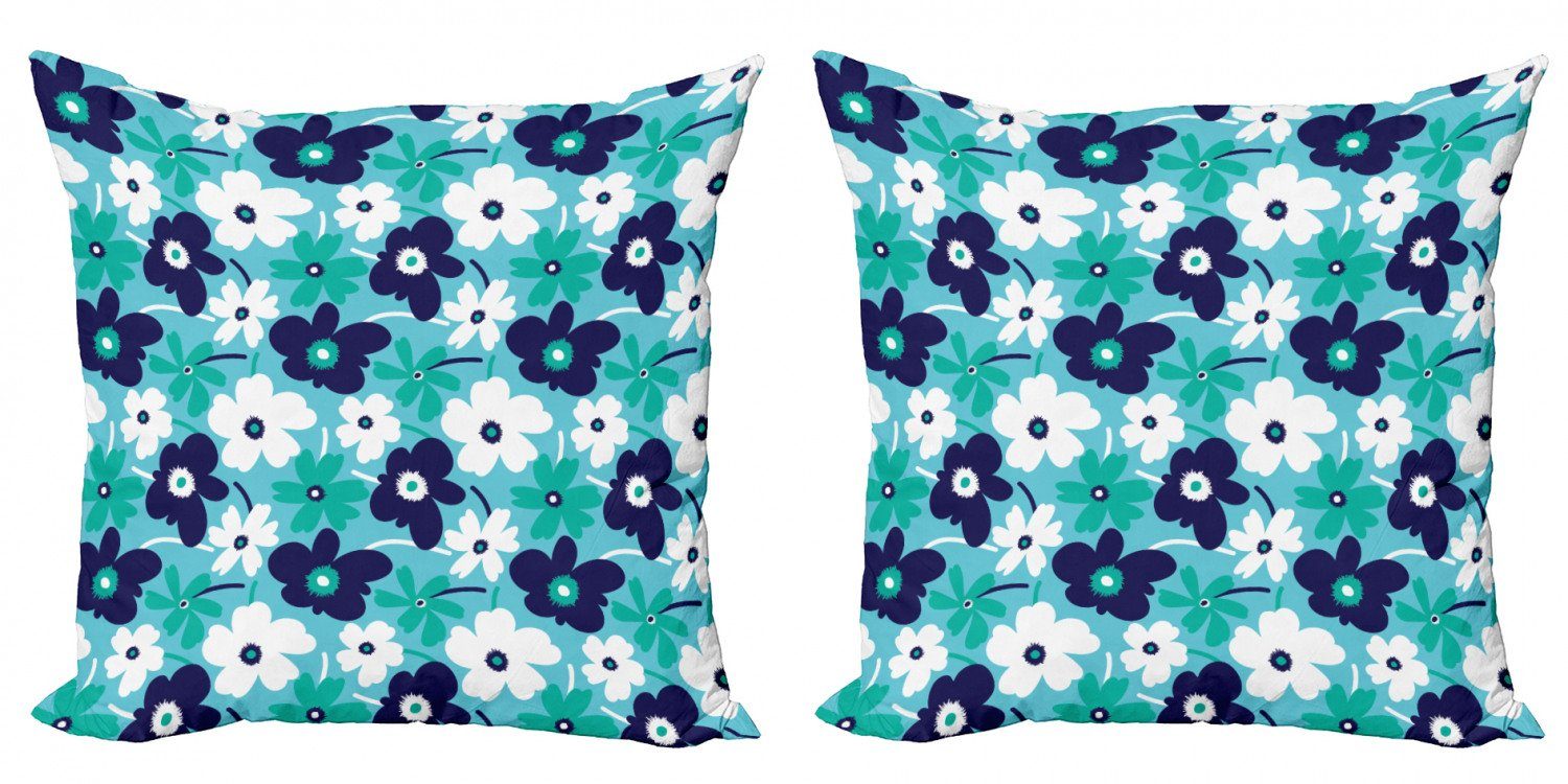 Kissenbezüge Modern Abakuhaus Accent Wasser Frühlingsblumen (2 Stück), Doppelseitiger Digitaldruck
