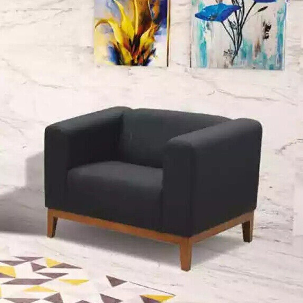 JVmoebel Sessel Arbeitzimmer Schwarz Sessel (Sessel), Europe Sitz Luxus Textil Möbel Made Stoff Polster In