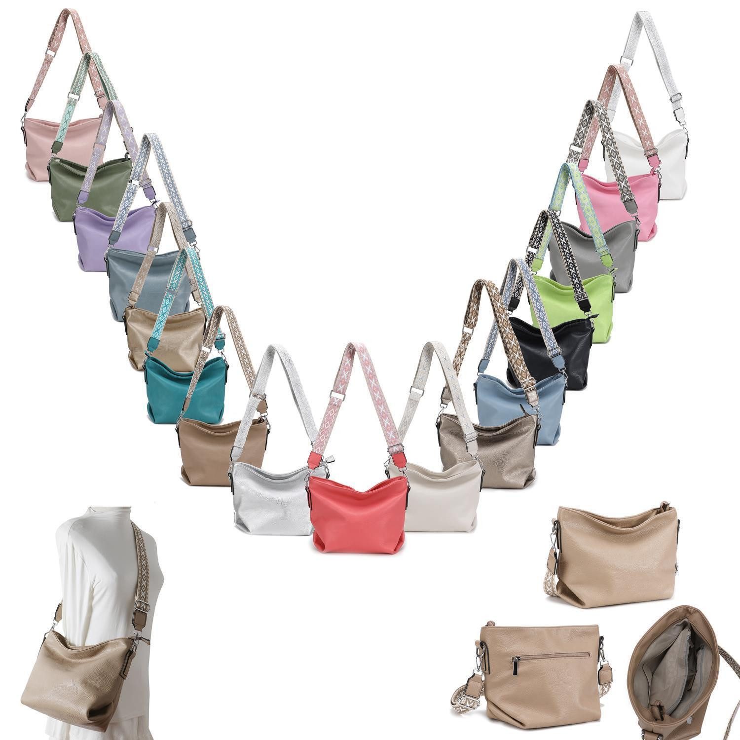 ITALYSHOP24 Schultertasche Damen Tasche Shopper CrossBody günstig online kaufen