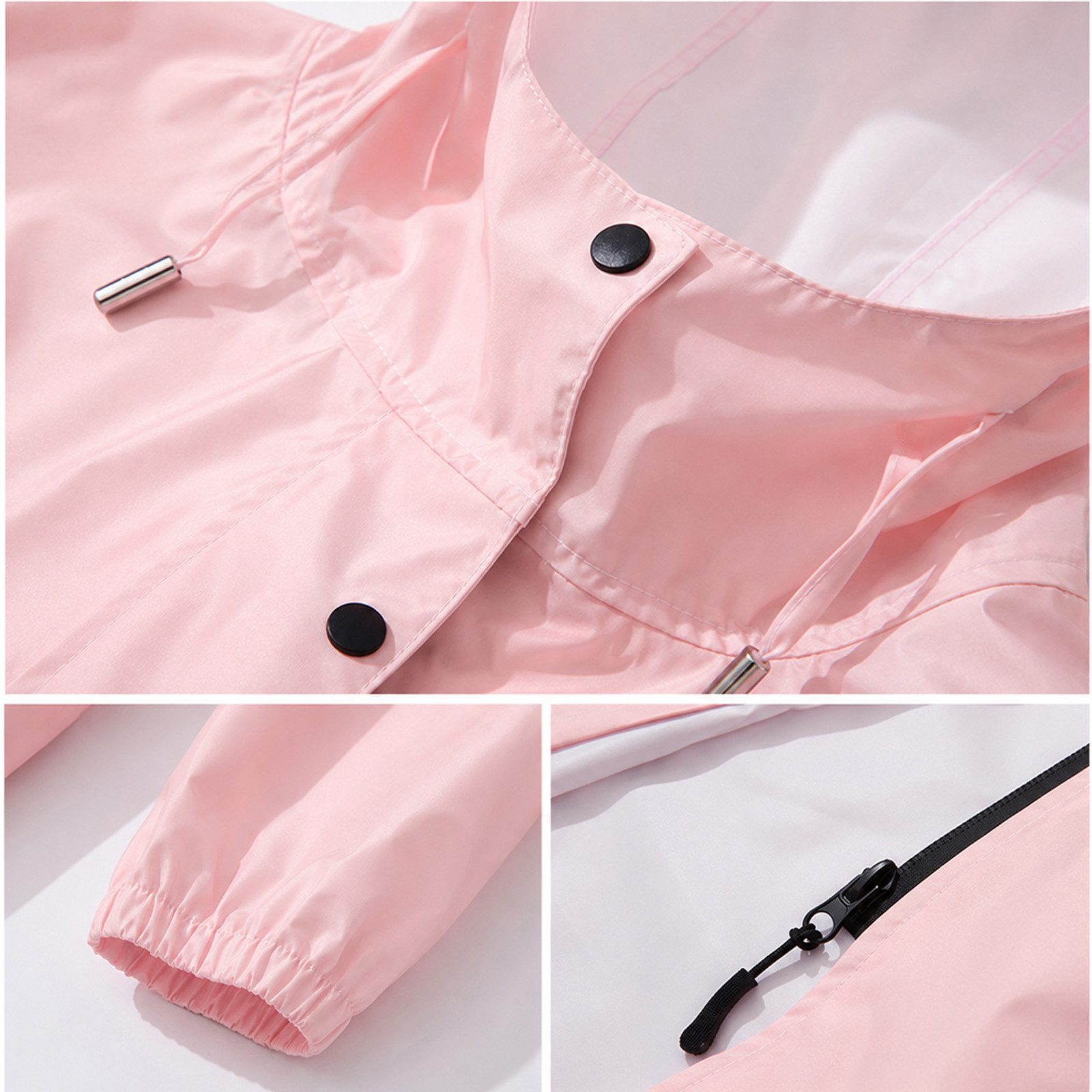 MOPUEA Regenjacke Lange Regenjacke Wasserdicht Winddicht Leicht Faltbar Outdoor Jacke (Regenjacke für Alltag, Reisen und wechselhaftes Wetter, Leicht faltbar, spart Platz im Rucksack oder Koffer) Wasserdicht, winddicht, leicht und pflegeleicht