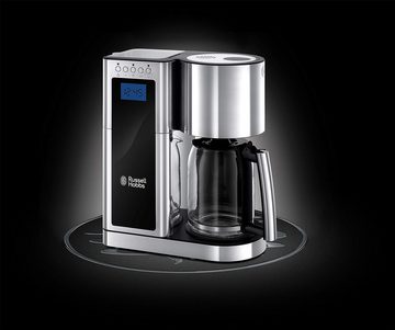 RUSSELL HOBBS Kaffeevollautomat Digitaler Timer, Brausekopf für optimale Extraktion&Aroma, max 10 Tassen, 1,25l Glaskanne, Warmhalteplatte, Filterkaffeemaschine