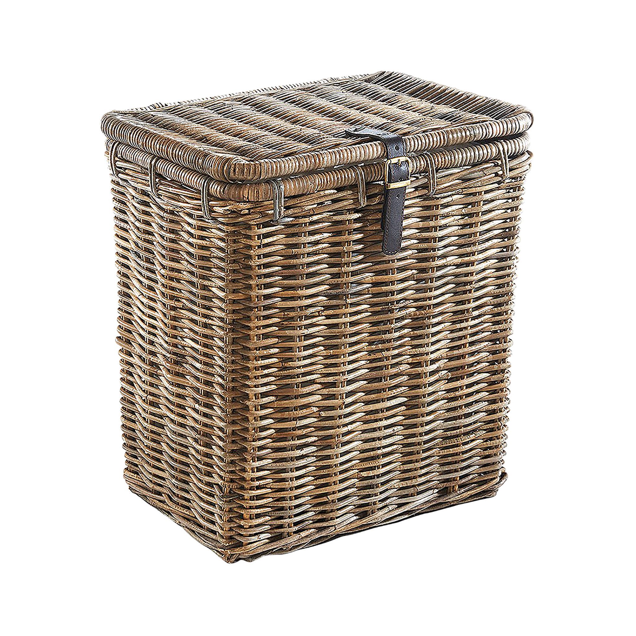 Kobolo Wäschekorb Wäschebehälter Wäschekorb eckig Rattan Kubu-Grey 50x38x56 günstig online kaufen