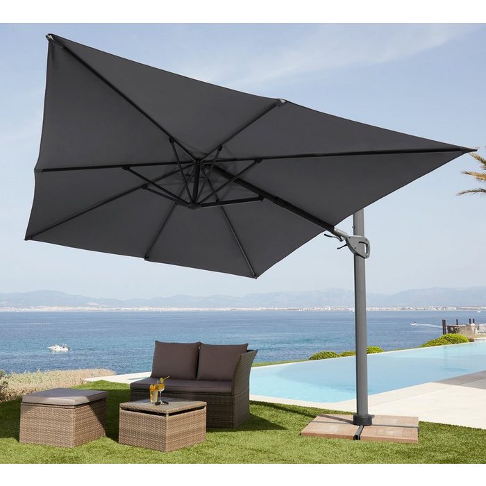garten gut Sonnenschirm Big Roma LxB: 400x300 cm mit Schirmständer ohne Platten neigbar