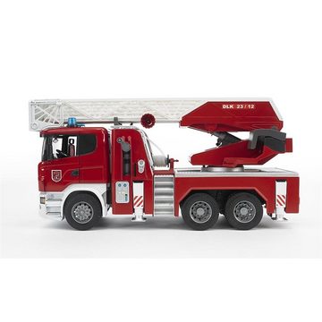 Bruder® Spielzeug-Feuerwehr 03590 - Scania R-Serie Feuerwehrleiterwagen mit Wasserpumpe, Light & Sound Modul, Maßstab 1:16, für Kinder ab 4 Jahren