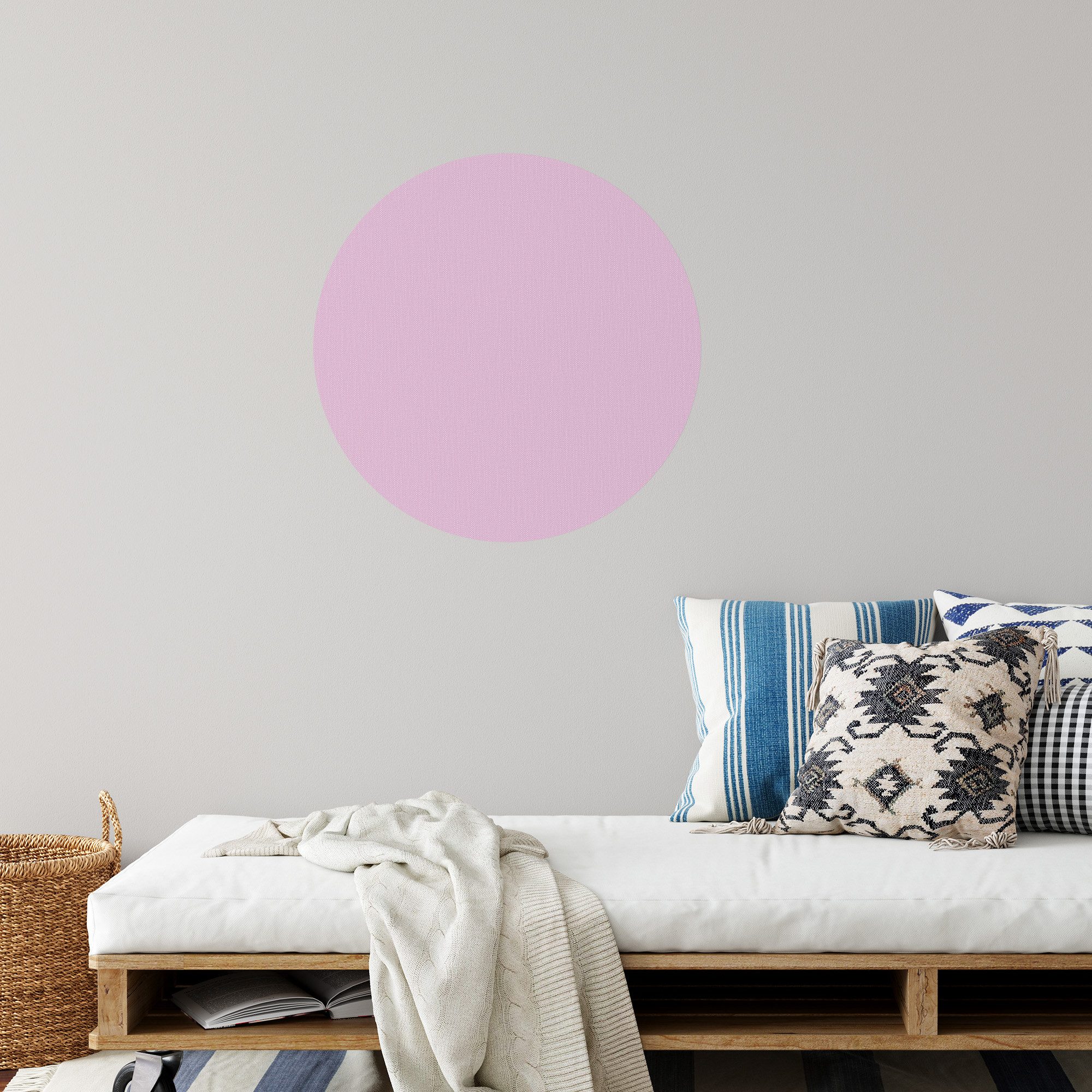 DEQORI Fototapete 'Pastellfarben - Lavendel', Rund, matte Leinwandstruktur, bedruckt, (1 St), selbstklebend Wandtattoo Motiv Wandtapete Wand Sticker Bild Tapete