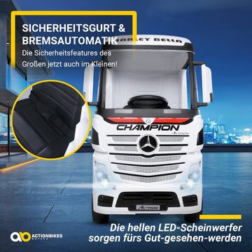 Actionbikes Motors Elektro-Kinderauto Mercedes Benz Actros LKW Truck, Belastbarkeit 40 kg, 40 kg - m. Fernbedienung - Softstart - Bremsauto. - 4x 12 V Motor