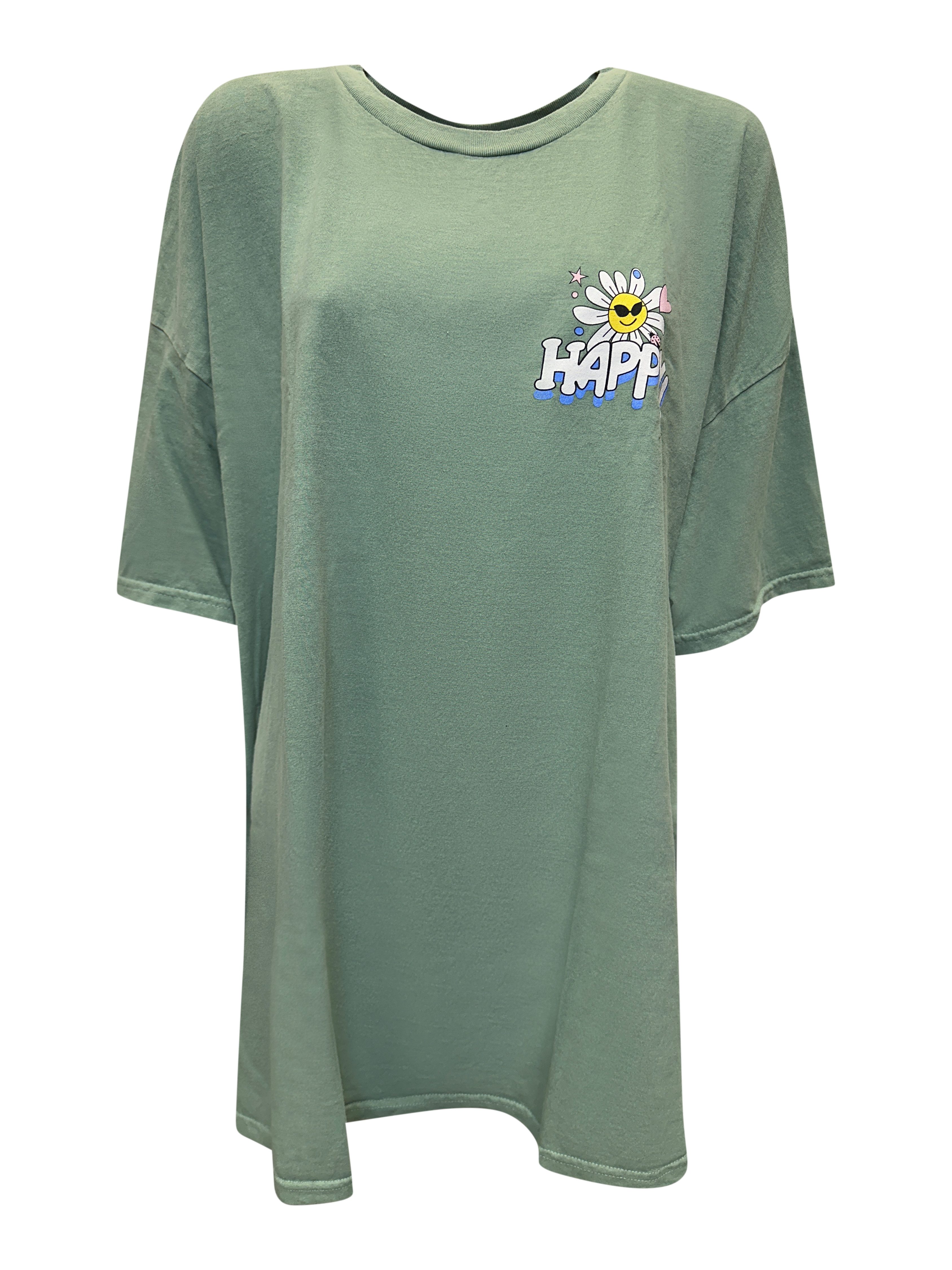 Worldclassca T-Shirt Worldclassca Oversized Print HAPPY T-Shirt lang Sommer günstig online kaufen