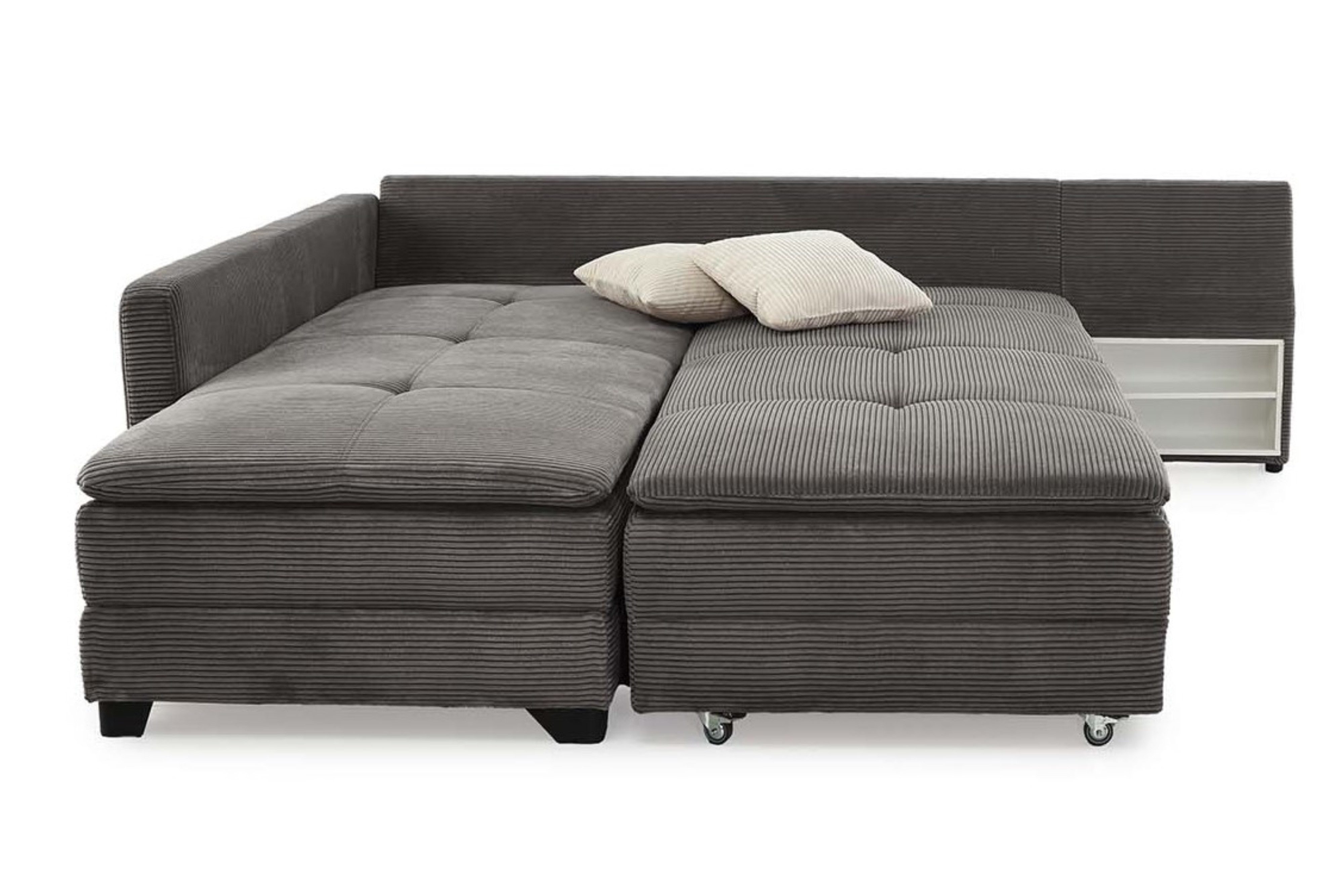 luma-home Ecksofa 15163, Dauerschläfer-Doppelbett 306x223 cm, günstig online kaufen