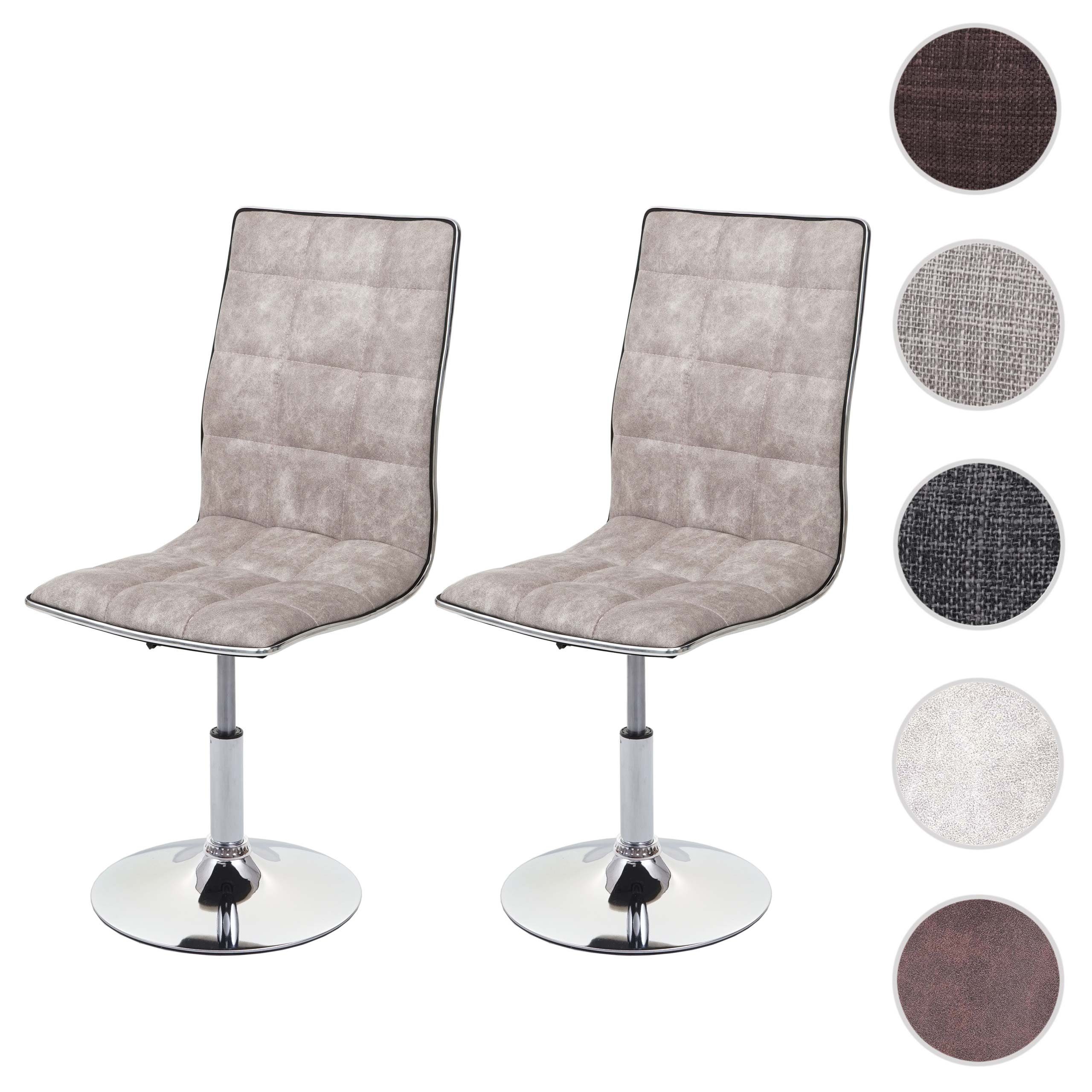 MCW Esszimmerstuhl C41 2er-Set Vintage Betongrau Stoff/Textil günstig online kaufen