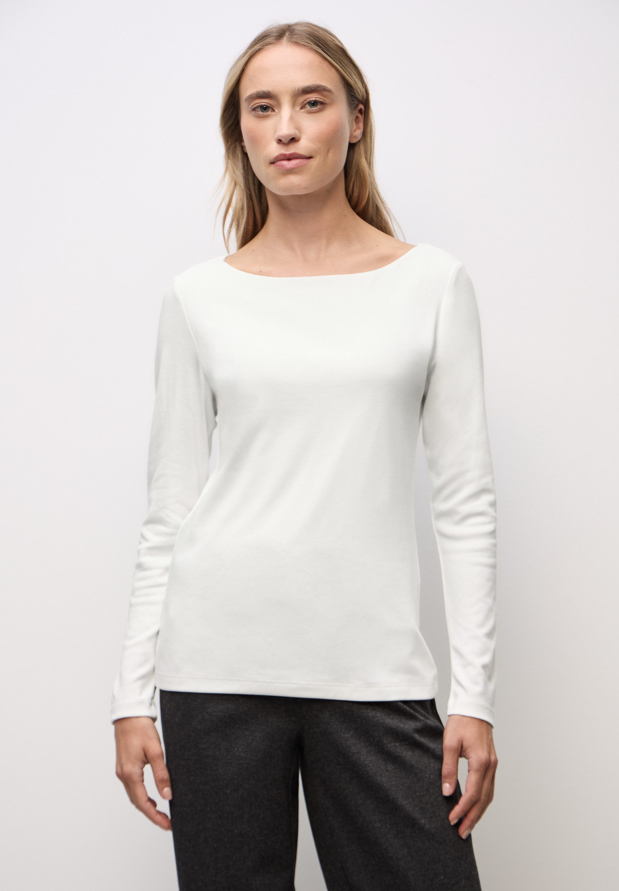 STREET ONE Langarmshirt in Unifarbe