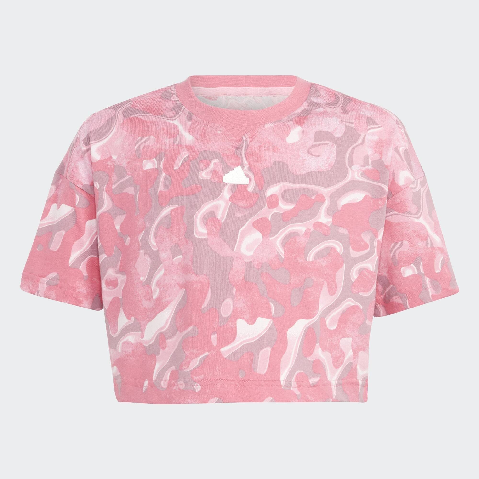 adidas Sportswear T-Shirt FUTURE ICONS ALLOVER PRINT COTTON KIDS T-SHIRT Clear Pink / Orchid Fusion / Wonder Orchid