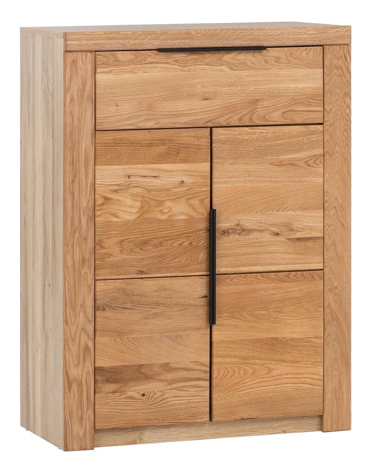 ELFO Schuhschrank Schuhkommode JOOST, Eichenholz teilmassiv, 2 Türen, 1 Schublade, 80 x 107 x 40 cm