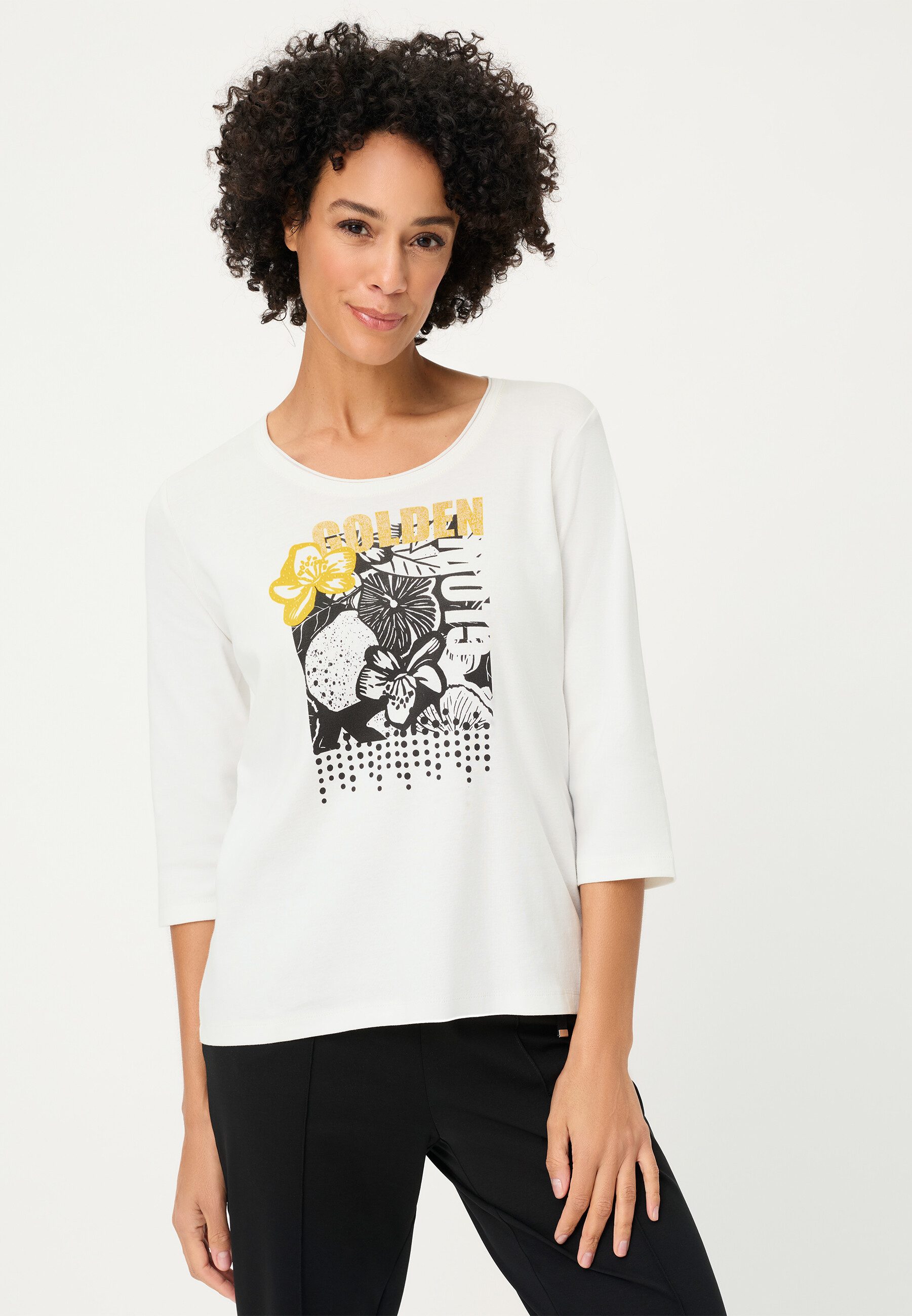 Olsen T-Shirt Shirt mit Placement-Print und 1/3-Ärmeln