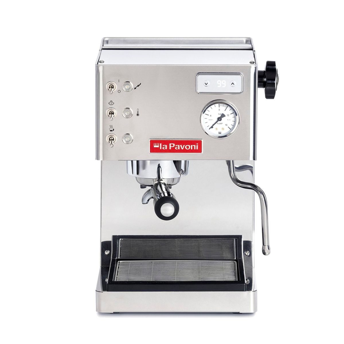 La Pavoni Siebträgermaschine Casa Bar PID Hochglanz Edelstahlgehäuse