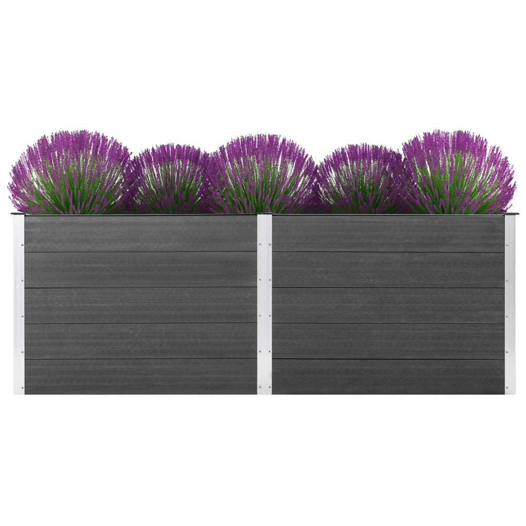vidaXL Hochbeet 250 x 50 x 91 cm Garten-Hochbeet 250x50x91 cm WPC Grau