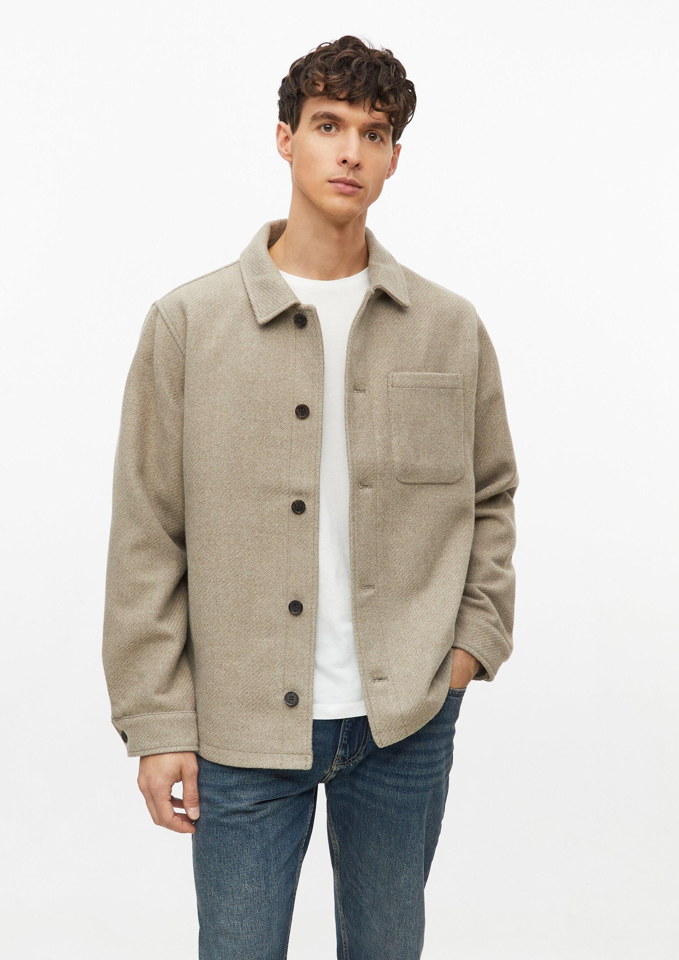 s.Oliver Hemdjacke Outdoor-Jacke Weiches Overshirt in Wolloptik mit Knopfleiste
