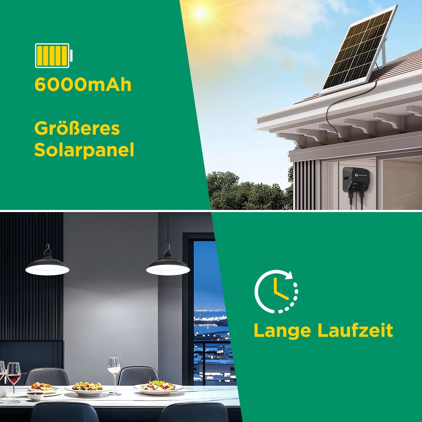 Aigostar LED Solarleuchte Solar-hängeleuchte,8 m Kabel,Solarlampen günstig online kaufen