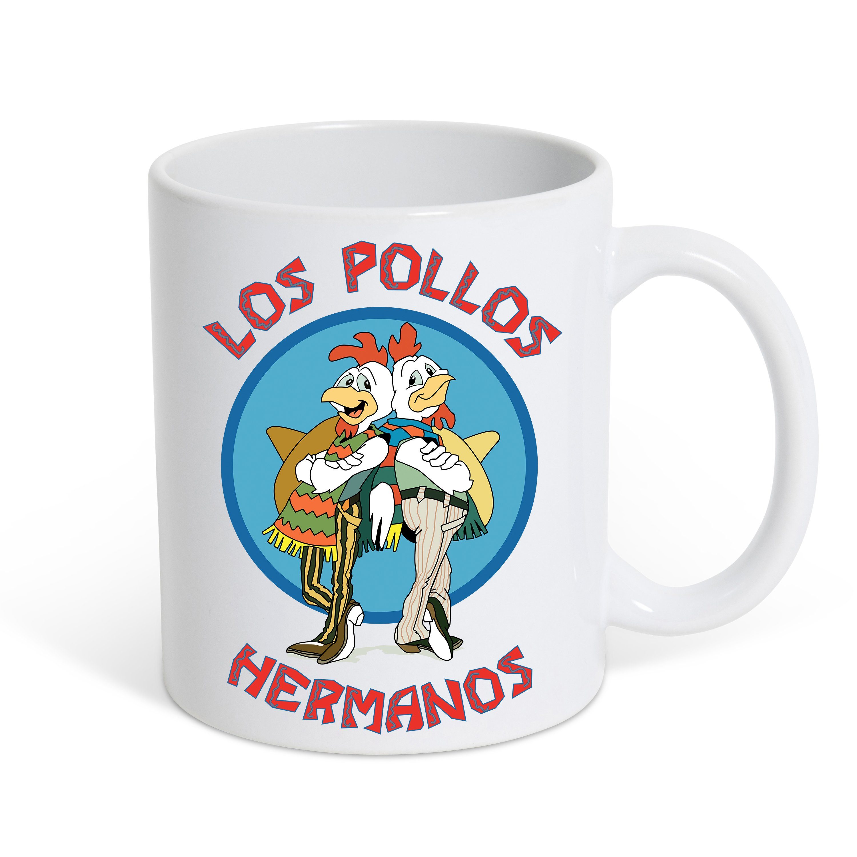 Youth Designz Tasse Los Pollos Hermanos Kaffeetasse Geschenk mit lustigem Fun Print Spruch, Keramik Weiß | Weißweingläser