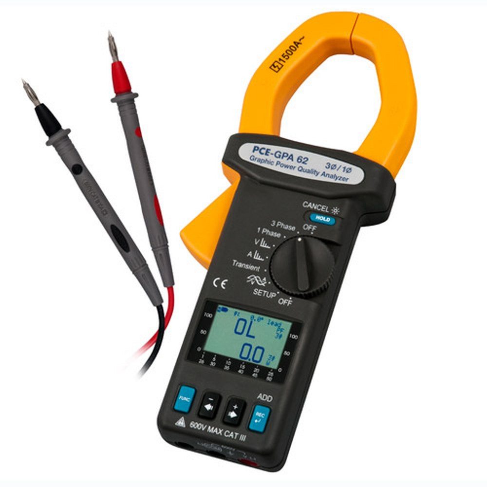 PCE Instruments Multimeter Energiemessgerät PCE-GPA 62 Leistungsmesser Spannungsmessung