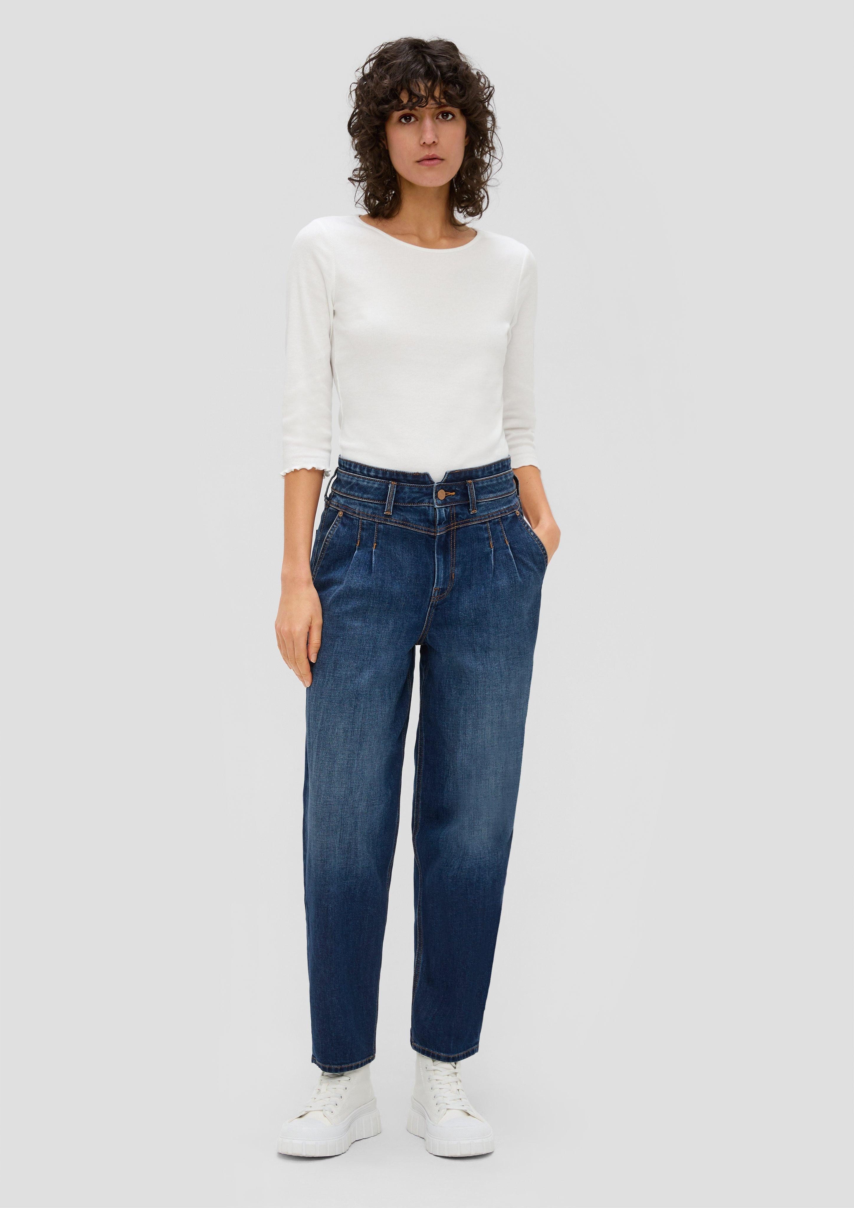 s.Oliver 7/8-Jeans Ankle-Jeans / Relaxed Fit / High Rise / Barrel Leg Waschung
