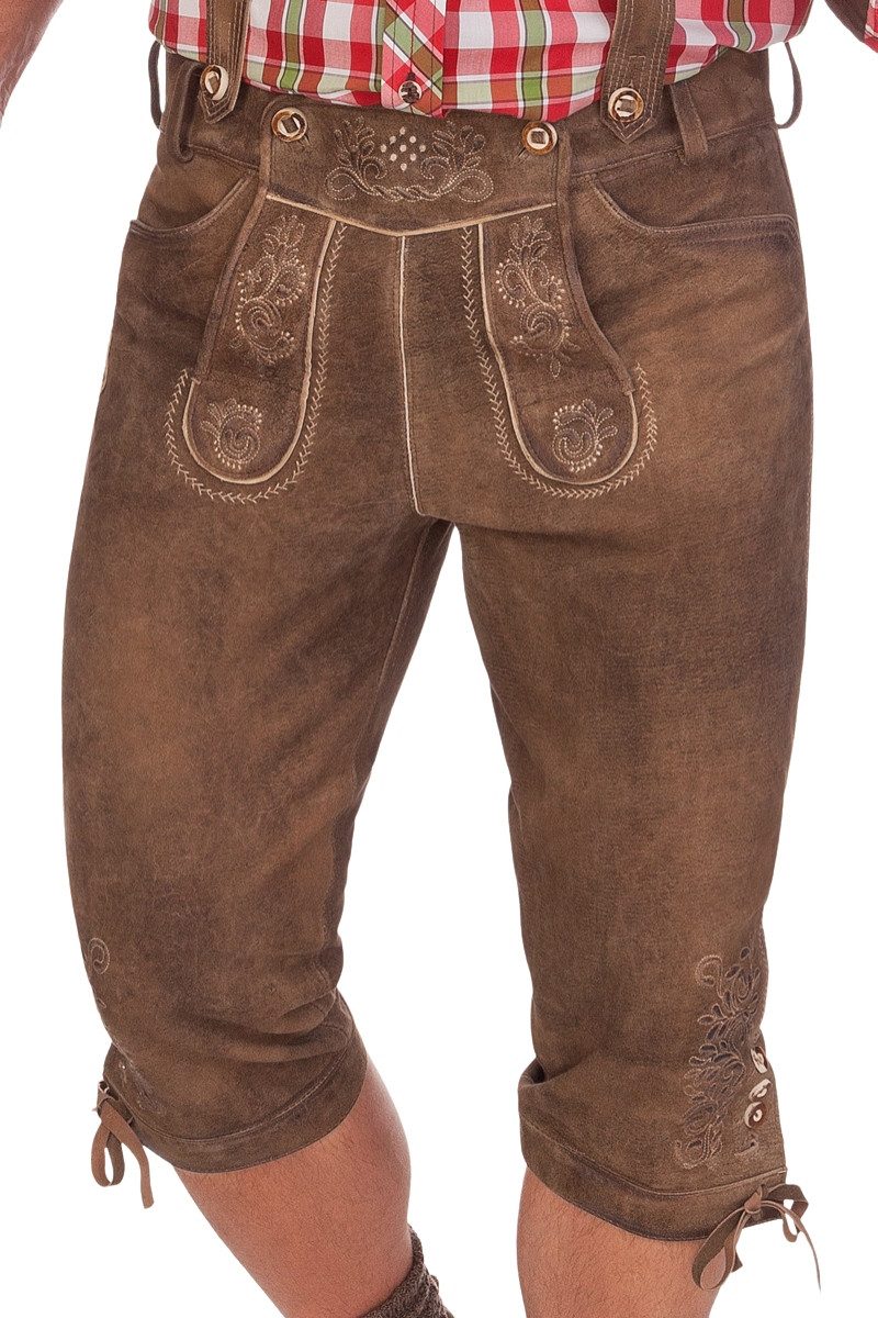 MarJo Trachtenlederhose Kniebundlederhose - CORNELIUS - erdnuss