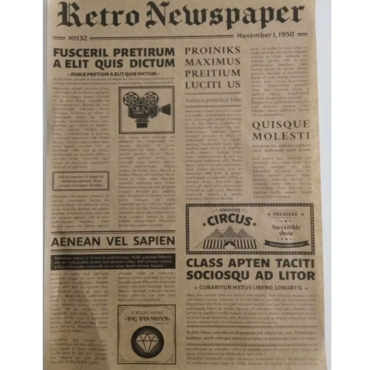 Jungengel Backpapier Vintage 50x Stück Hamburgerpapier Einschlagpapier Fettdicht 26x36 cm, Original-Holzzellstoff, Lebensmittelkomform, Vintage & Retro – Bild 4 von 5