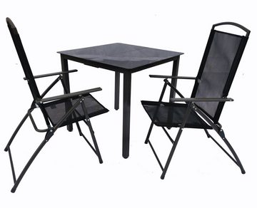 VCM Garten-Essgruppe 3-tlg Sitzgruppe Gartenmöbel Tisch Stühle Set 80S, (3-tlg)