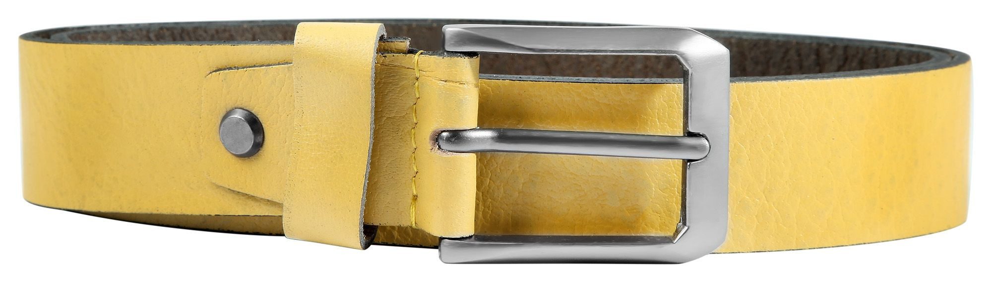 Leonardo Verrelli Ledergürtel 3100097 hochwertiges Echt Leder, gelb, 85 cm günstig online kaufen