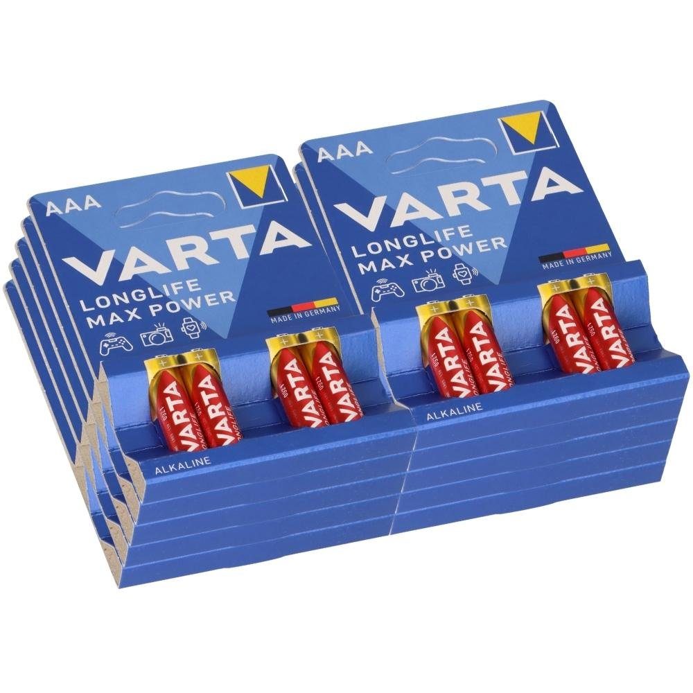 VARTA 40x Varta 4703 Longlife Max Power Micro Batterie AAA 10x 4er ...