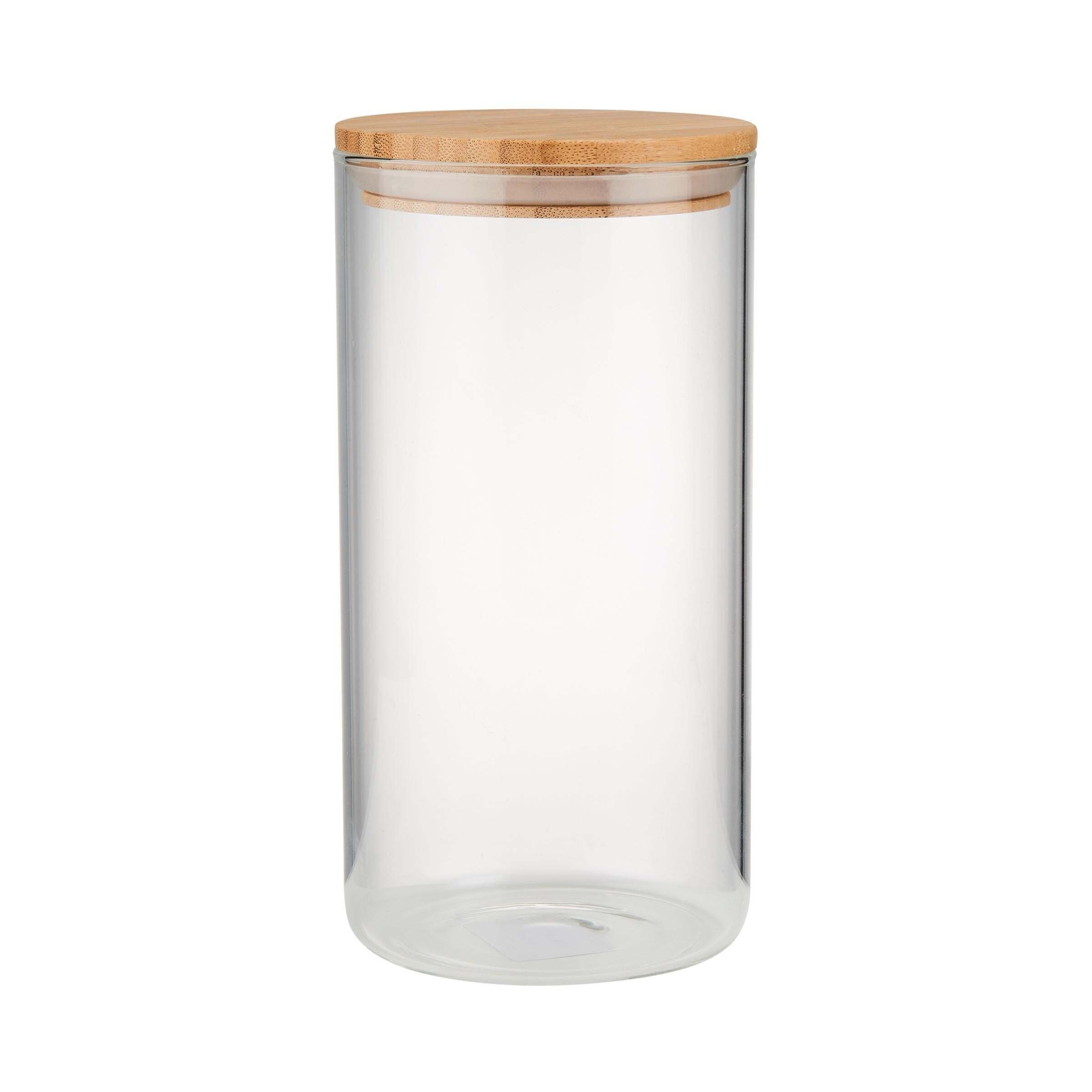 BUTLERS Vorratsglas WOODLOCK Vorratsglas-Set Silikon Borosilikatglas, Bambus, 4-tlg