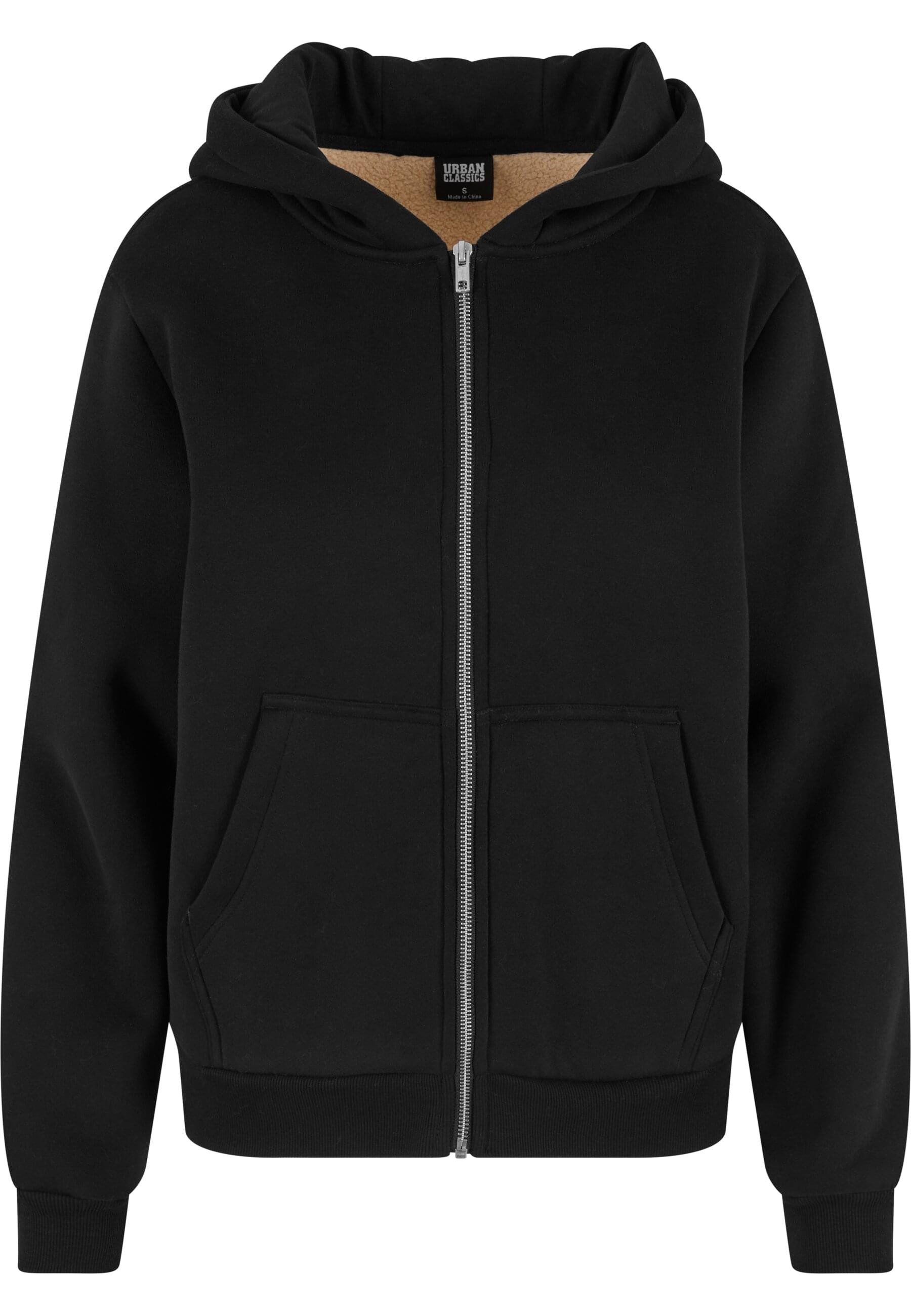 URBAN CLASSICS Sweatjacke Urban Classics Ladies Bonded Sherpa Zip Hoody günstig online kaufen