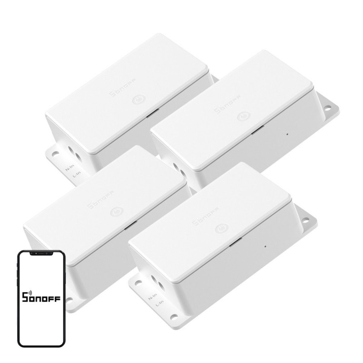 Sonoff SONOFF Basic R5 Gen5 WLAN-Matter-Schalter (10 A), 4er-Pack Smart-Home-Zubehör