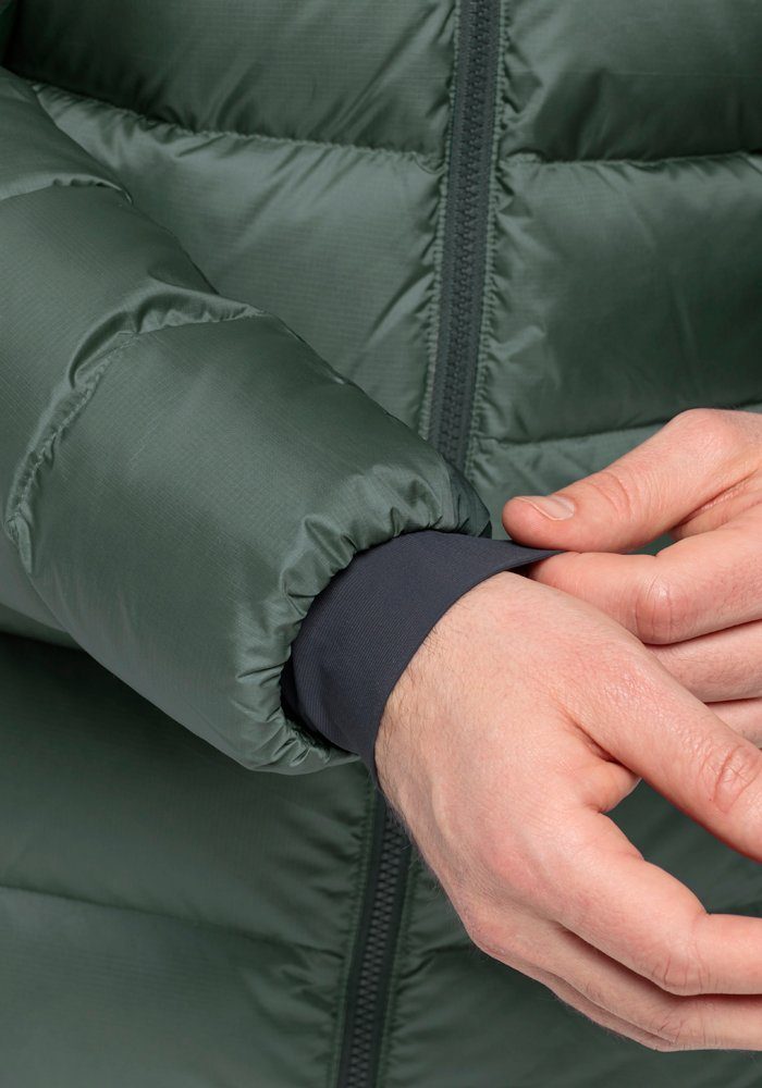 NEBELHORN hedge-green DOWN Wolfskin Daunenjacke HOODY Jack M