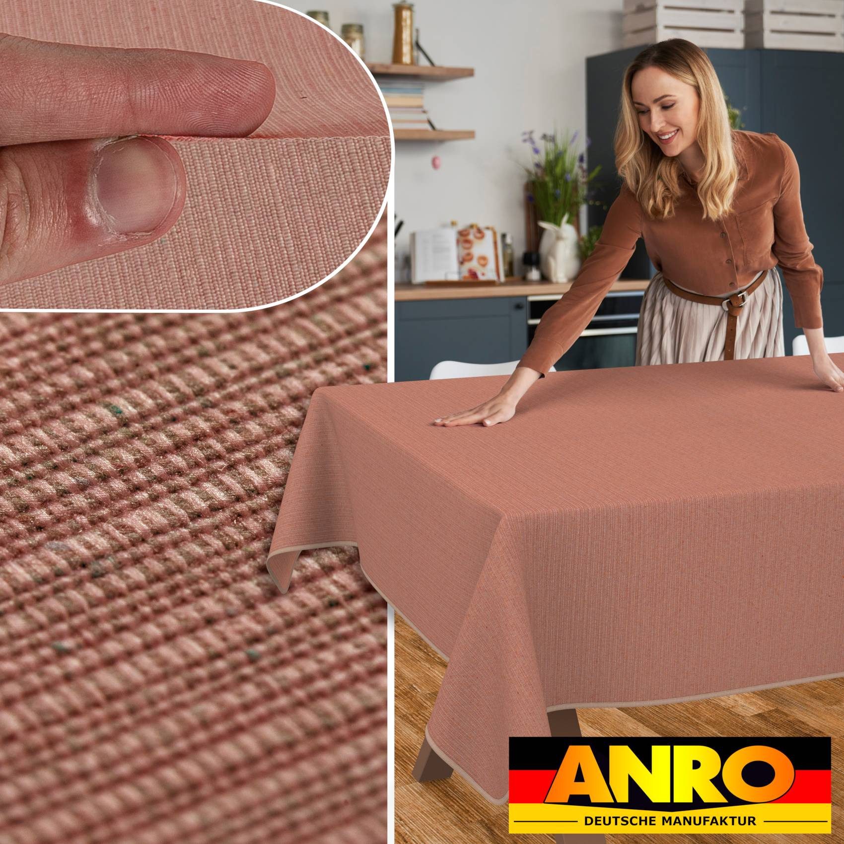 ANRO Tischdecke Premium Stoff-Tischtuch mit Beschichtung günstig online kaufen
