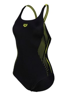 Arena Badeanzug WOMEN'S SWIMSUIT SWIM PRO BACK GRAPHIC mit kontrastfarbenen Details