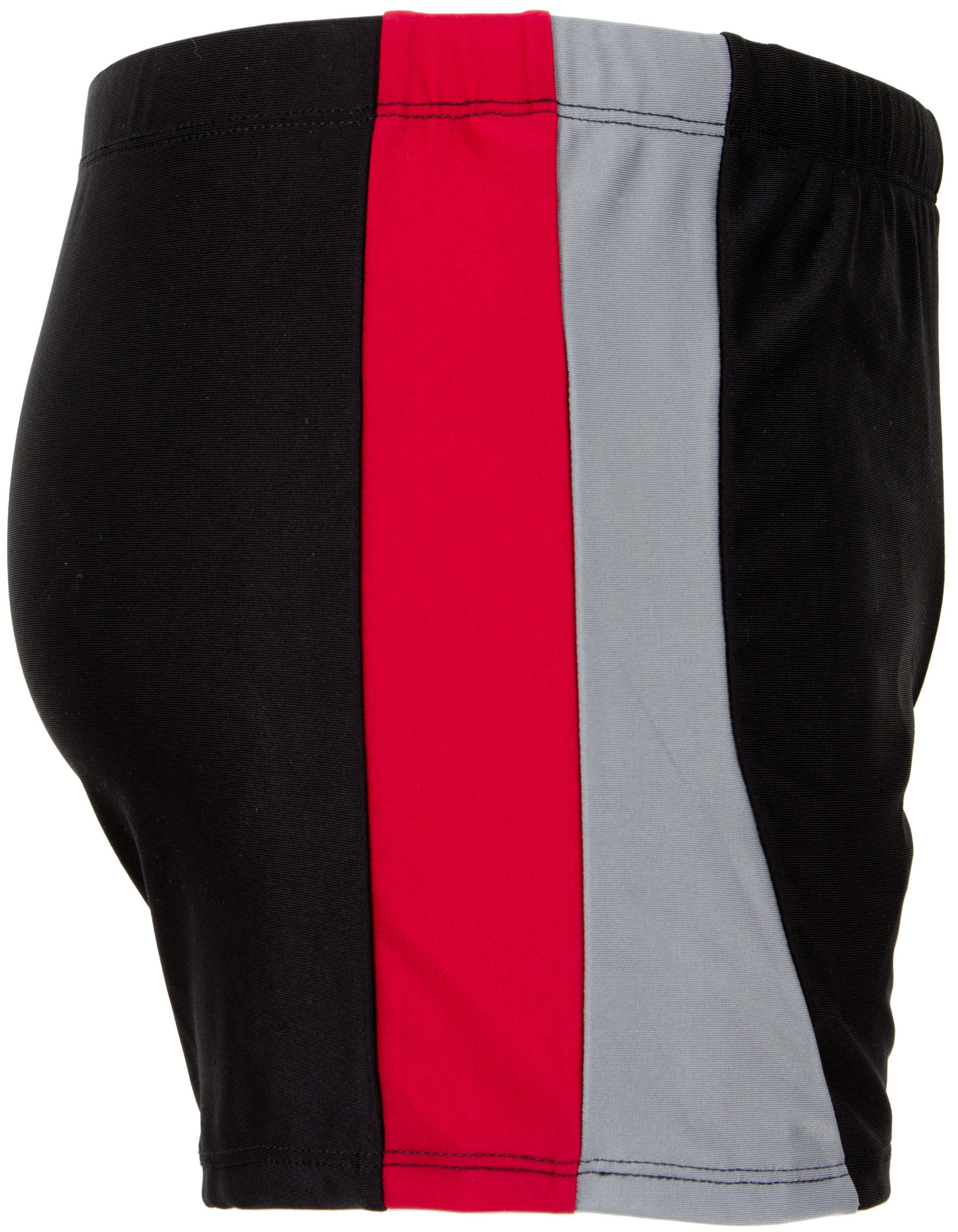 Luvanni Badehose Badehose Herren kurz eng anliegend Badeshorts Boxer Badehose kurze Hose gestreift Streifen blau rot schwarz grau Streifenmuster