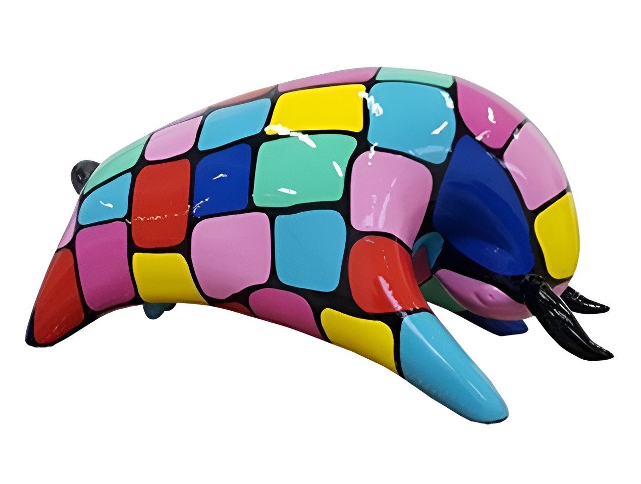 Xlmoebel Dekofigur Abstrakte Skulptur Stier aus Kunststoff 25x50cm Deko Figur, Made in Europa