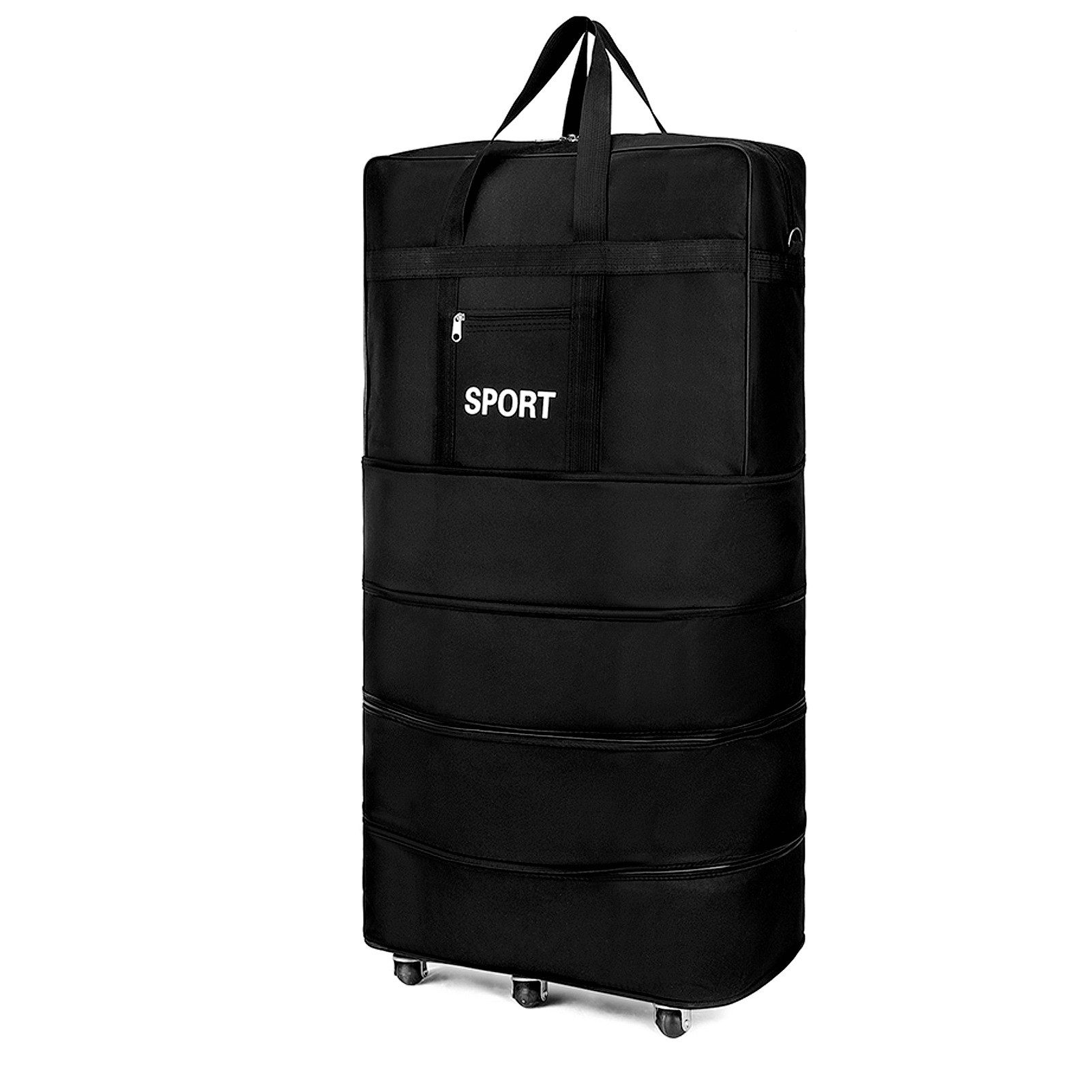 GARRYFIZH Business-Koffer rollkoffer handgepäck Faltbare Reisetasche mit Rollen, 31-Zoll-Falttasche 360°-Riemenscheibe