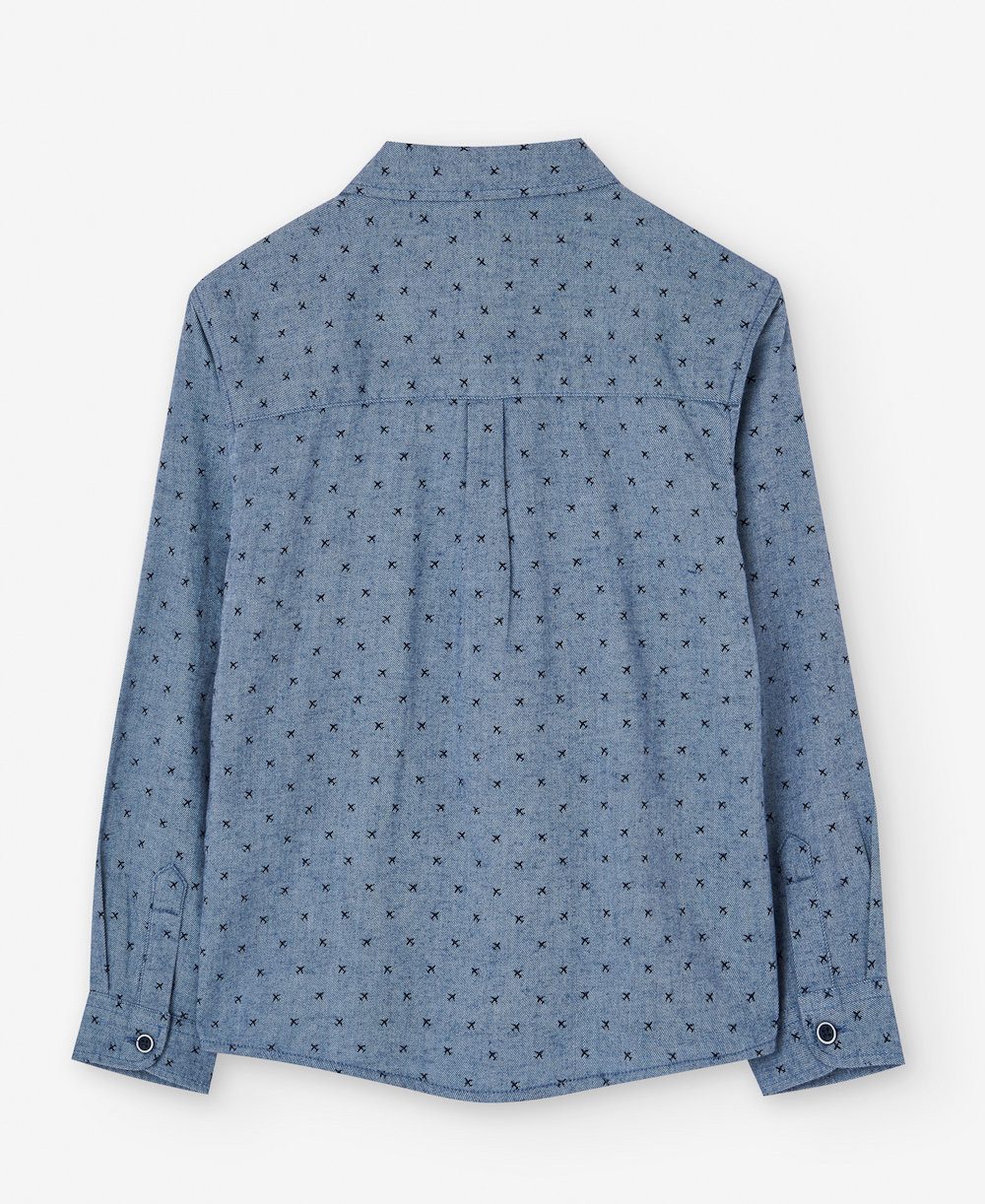 LOSAN Langarmhemd Losan Jungen Hemd Langarm Flugzeug Viyella blue (1-tlg., kein Set)