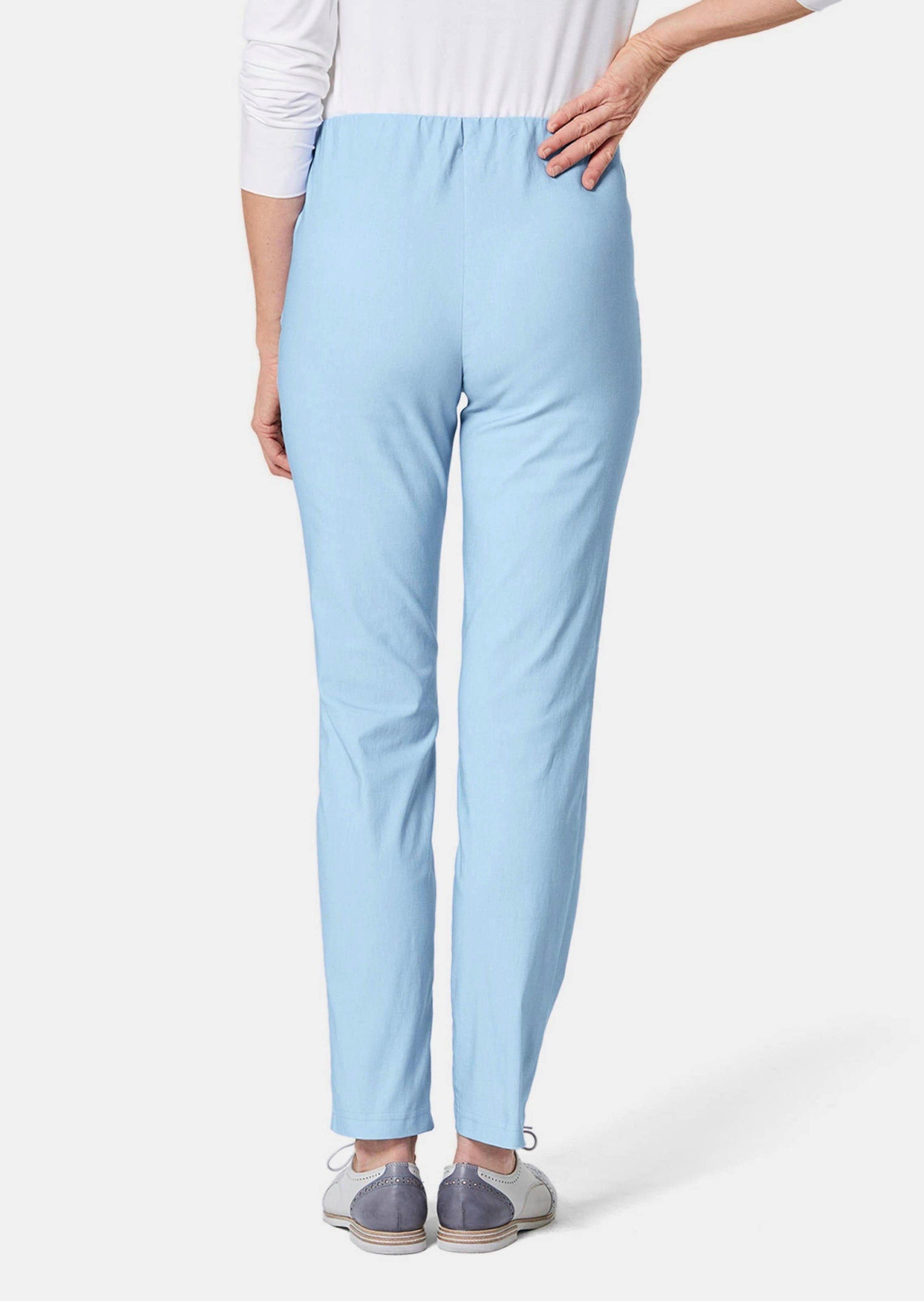 GOLDNER Stoffhose Kurzgröße: Schlupfhose LOUISA mit Steppnähten Komfortable Stretchhose, Slim Fit, mit Taschen