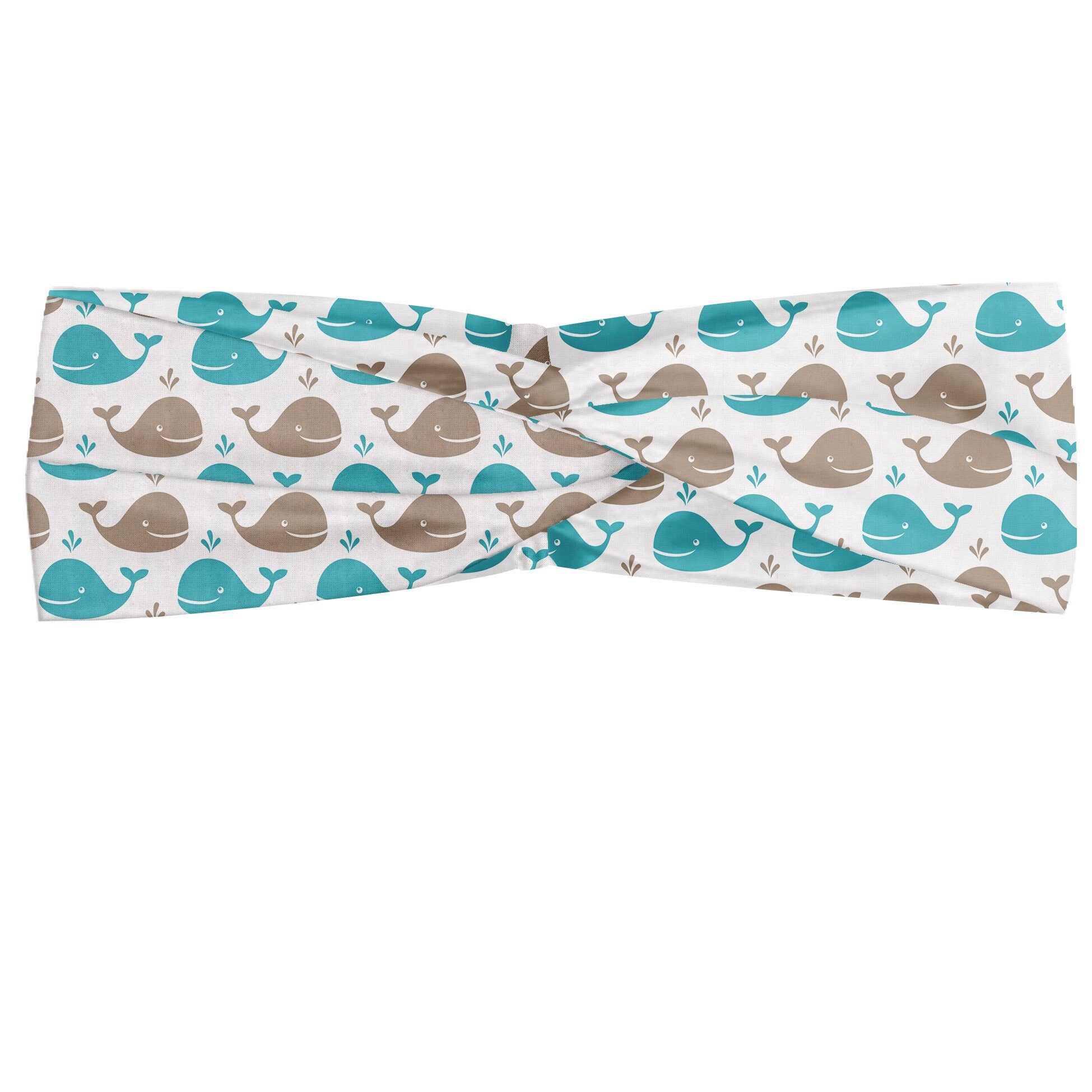 Abakuhaus Stirnband Elastisch und Angenehme alltags accessories Wal Smiling Fish in Ocean