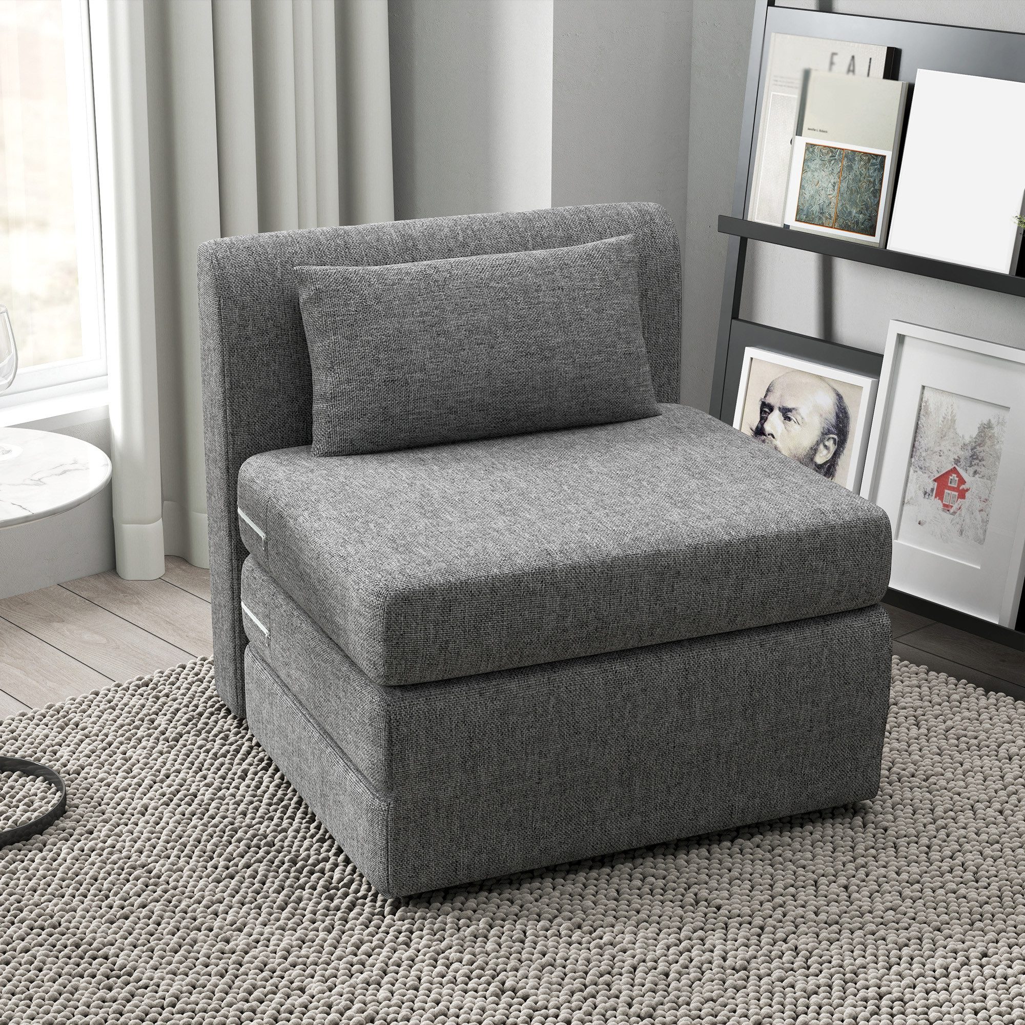 HOMCOM Sitzkissen 2-in-1 Klappbar Schlafsofa mit günstig online kaufen