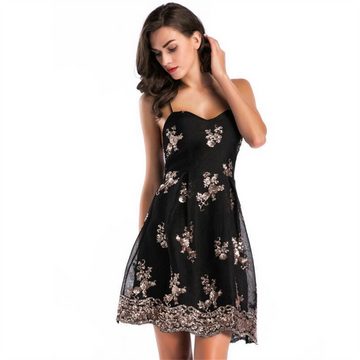 AFAZ New Trading UG Abendkleid Pailletten sexy trägerloses rückenfreies Kleid Damenbekleidung