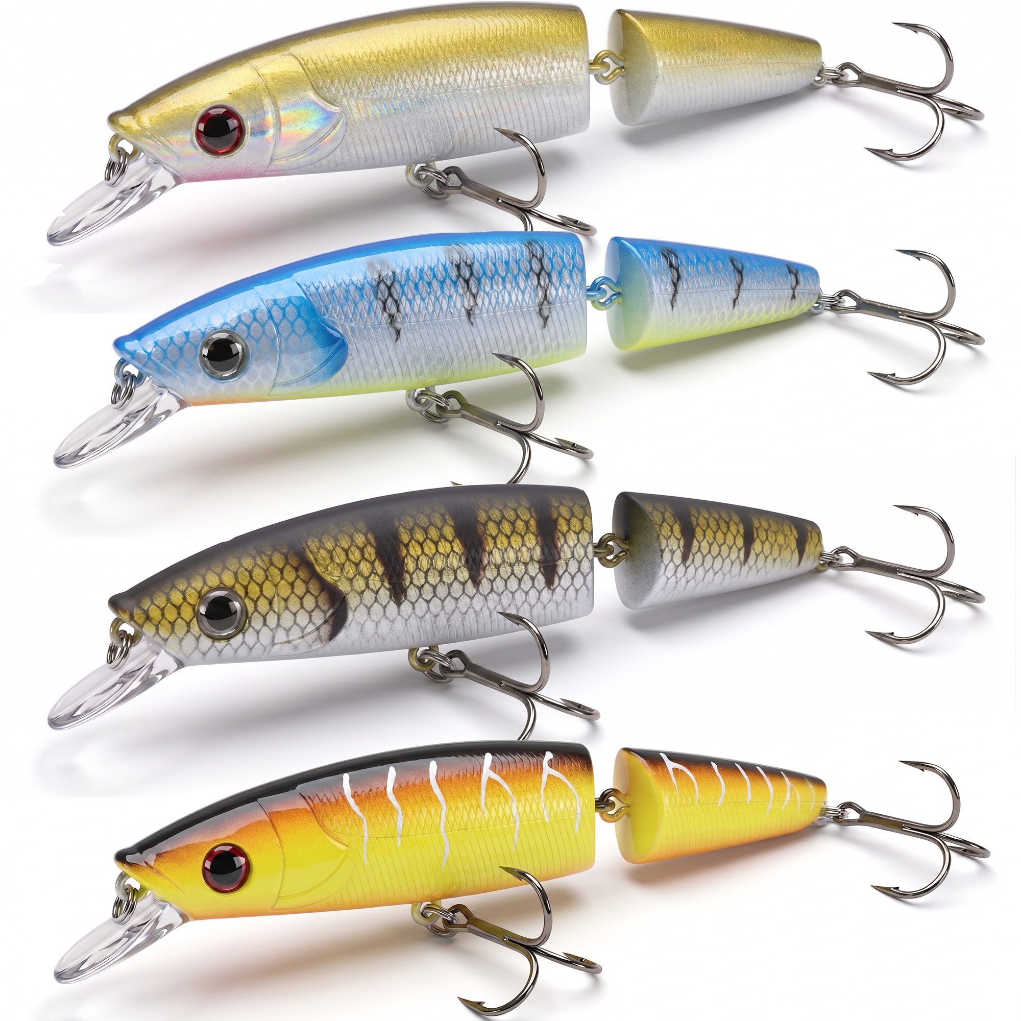 Paradox Fishing Kunstköder Hecht Wobbler Set 12,5cm/21,5g I 13,5cm/21g, (4er Set), REALISTISCHER LAUF