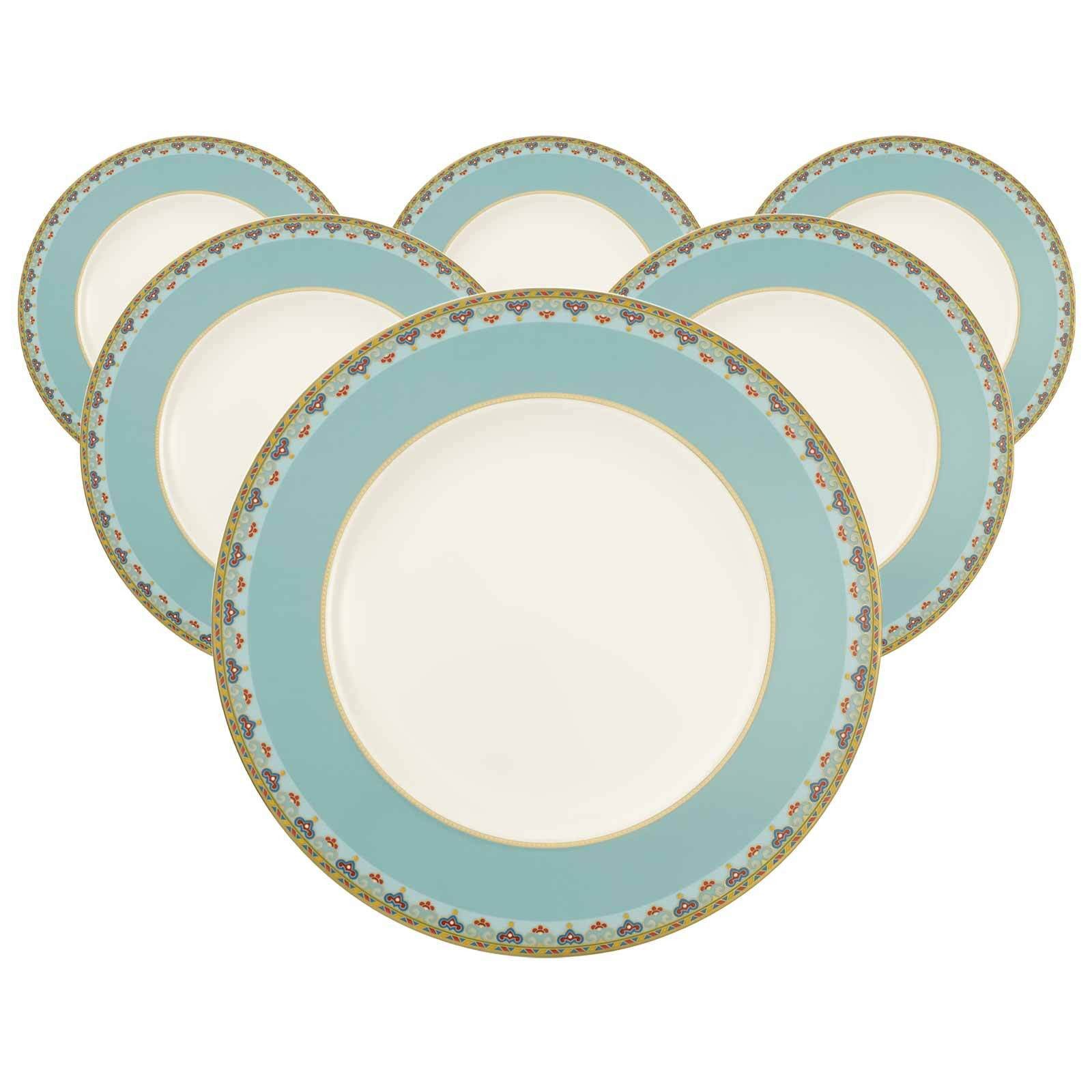 Villeroy & Boch Speiseteller Samarkand Aquamarin Speiseteller ø 27,7 cm 6er Set, (6 St)