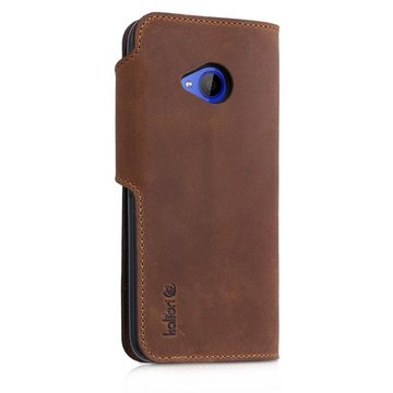 kalibri Handyhülle, Hülle kompatibel mit HTC U11 Life - Leder Handyhülle Handy Case Cover - Schutzhülle Lederhülle - Standfunktion Kartenfächer