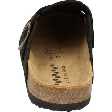 Softrelax Herren Pantoffeln 741099000 klassische Clogs Hausschuh Lederfußbett, Gepolstert, Schnalle