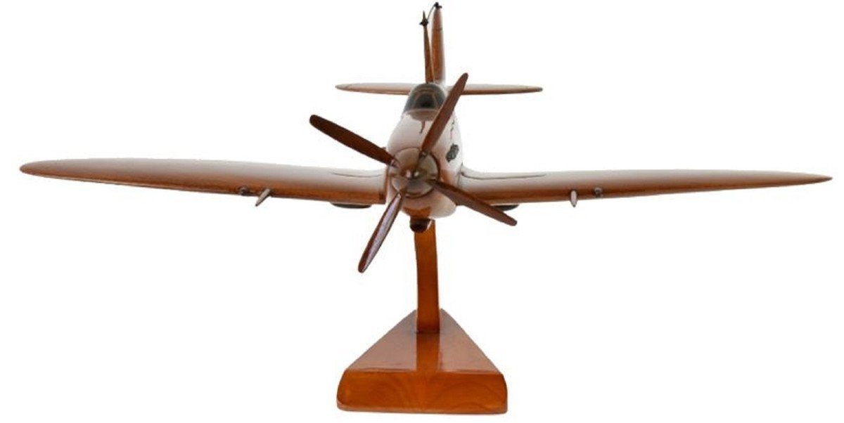 x mit Luxus Schwarz 40 - - cm Modellflugzeug Flugzeug 20 Deko Deko / Accessoires x - Propellerflugzeug Spitfire Deko Supermarine - - Jagdflugzeug H. Braun Ständer Schreibtisch 36 Holz Dekoobjekt Casa Padrino